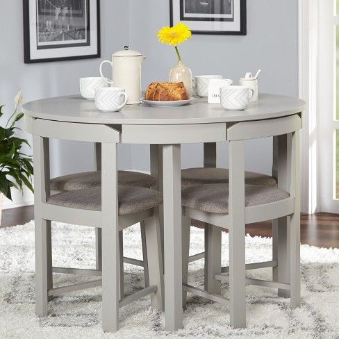 5pc Regent Dining Set Lateral Space Saving Table Room Small Kitchen Settings Space Saving Dining Table, Small Kitchen Round Table And Chairs