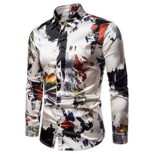 Mstyle Mens Floral Print Cotton Slim Fit Long Sleeve Trendy Lapel Button Down Dress Work Shirt Mstyle Mens Floral Print Cotton Slim Fit Long Sleeve Trendy Lapel Button Down Dress Work Shirt