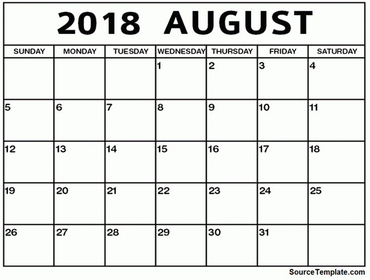 Free 5+ August 2018 Calendar Printable Template | August ... Free 5+ August 2018 Calendar Printable Template | August ...