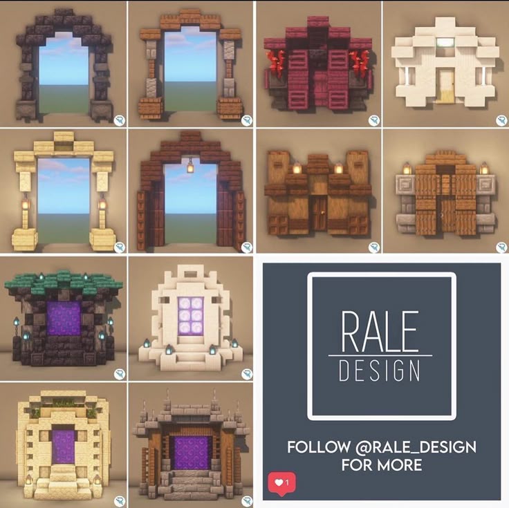 Minecraft Builds Tutorials On Instagram Doorway Designs By Rale Design Follow Mi