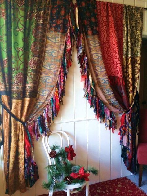 Nice Boho Gypsy Christmas Curtains D Hippie Luxe Hippy Holiday Nice Boho Gypsy Christmas Curtains D Hippie Luxe Hippy Holiday Bohemian Chic Paisley Scarf Wall Decor Window Patchwork Fringe Bedroom Pepi Home