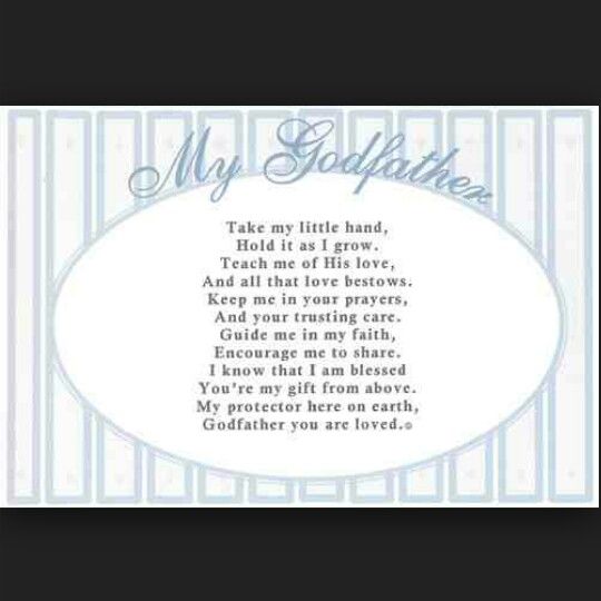 Poem to the Godfather | God parents, Encouragement, Godparent gifts