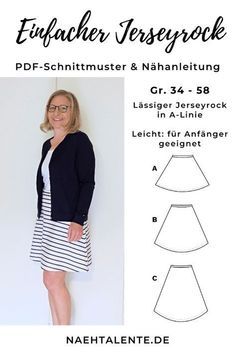 Nähanleitung einfacher Jerseyrock für Damen