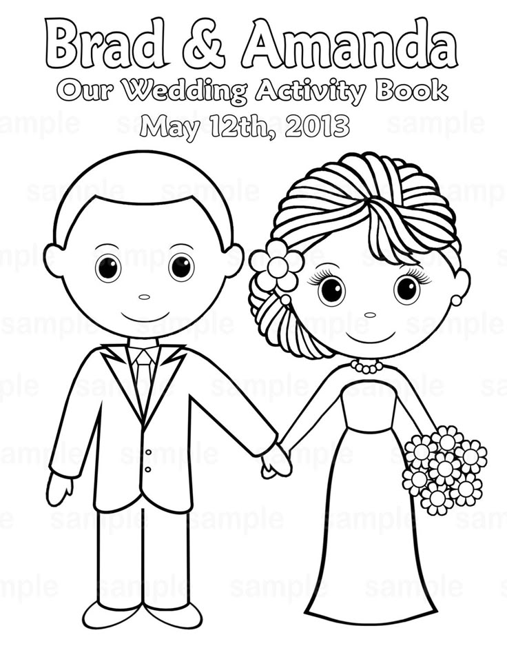 Printable Personalized Wedding Coloring Activity Book Favor Kids X 11 PDF Or JPEG TEMPLATE Via Etsy How Cute To Give At The Reception