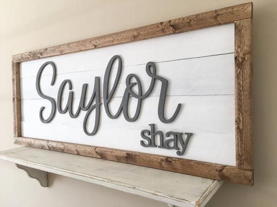 Nursery Name Sign Baby Custom Wall Nursery Name Sign Baby