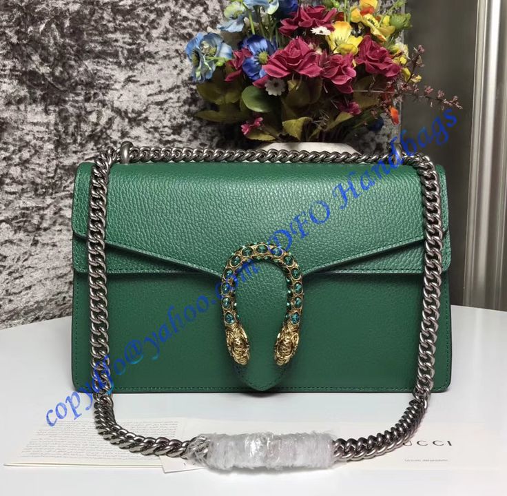 Gucci Dionysus Green Leather Medium Shoulder Bag