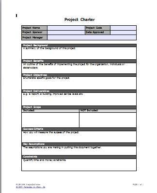 project management charter