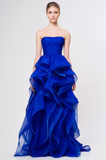 Reem Acra Resort 2013 Womenswear | Blue evening gowns, Beautiful ...