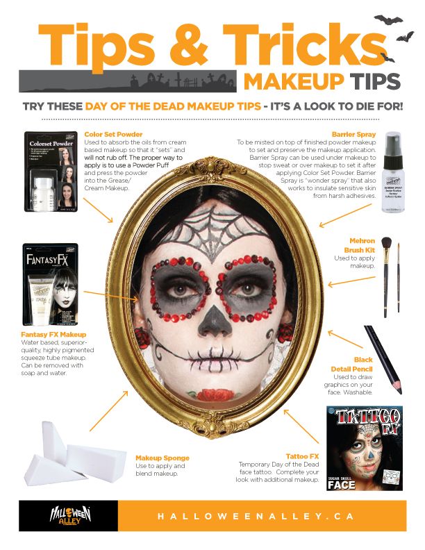 heres a printable makeup tutorial for the perfect day of the dead look that you can - Best Halloween Makeup To Use heres a printable makeup tutorial for the perfect day of the dead look that you can - Best Halloween Makeup To Use
