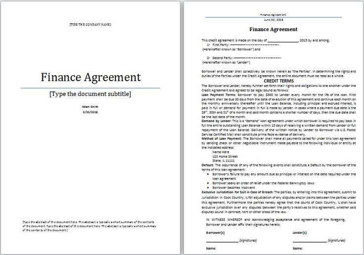 finance agreement template at worddoxorg Microsoft Templates - credit agreement finance agreement template at worddoxorg Microsoft Templates - credit agreement