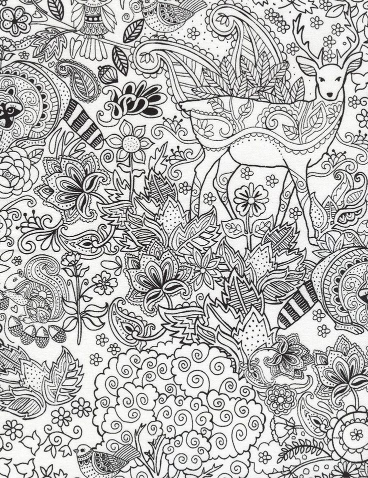 Woodland Coloring White 840615159980 Zentangle patterns Coloring