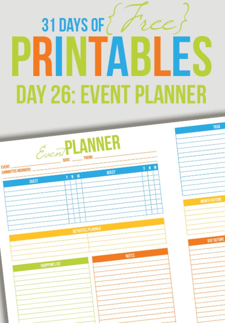 event planning calendar