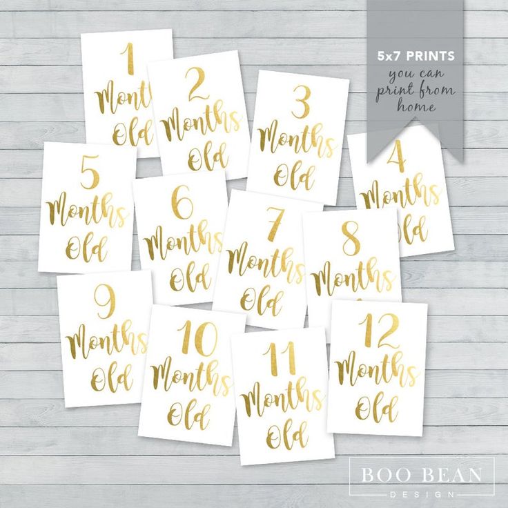 Faux Gold Baby Milestone Card Instant Download Printable | Etsy