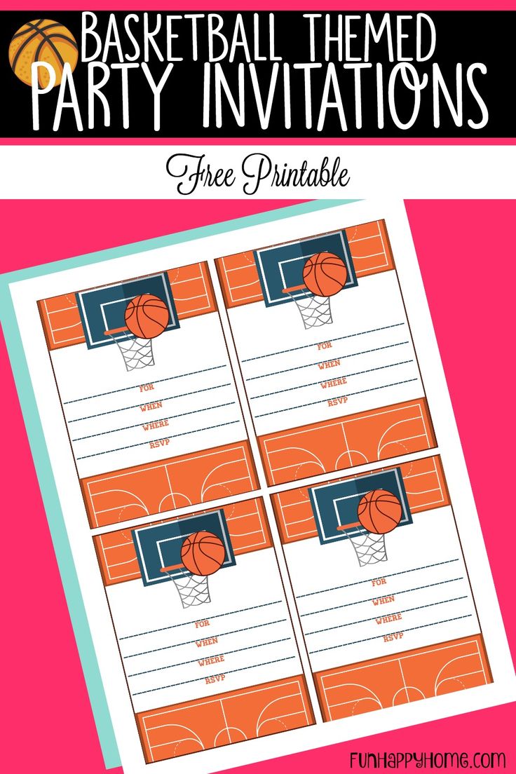 Free Printable Basketball Themed Party Invitations