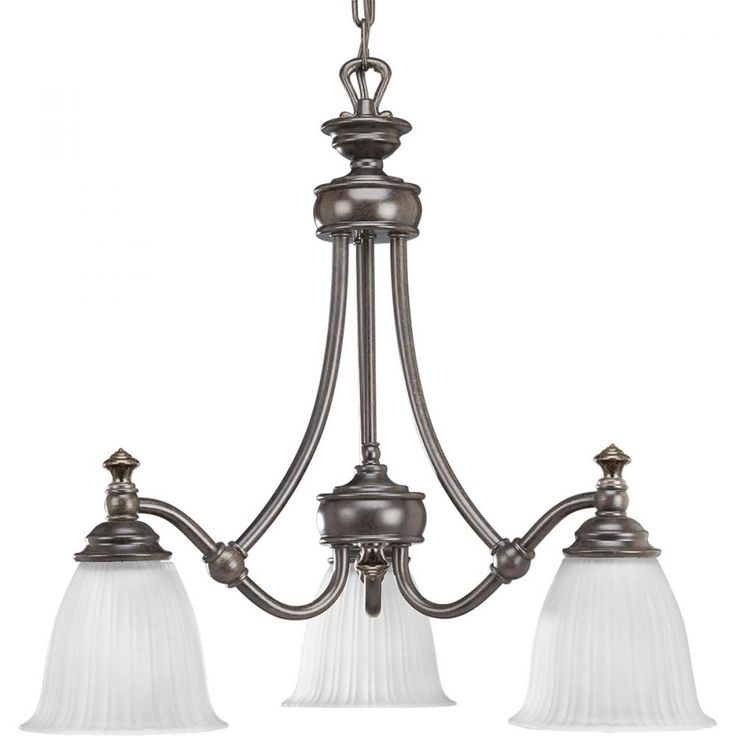 Three Light Forged Bronze Etched Glass Down Chandelier 190l3 Annapolis Lighting Progress Shades Bronze Chandelier, Portfolio Kingsmere 3 Light Bronze Chandelier