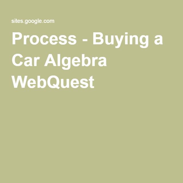 Buying A Car Webquest Buying A Car Webquest