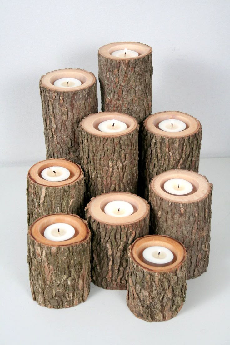 best 25 wood candle holders ideas on pinterest log christmas holders for fireplace
