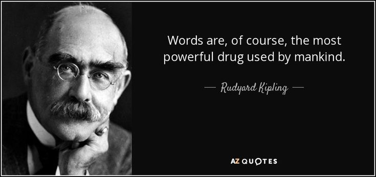 Words are, of course, the most powerful drug used by mankind - why quotation are used Words are, of course, the most powerful drug used by mankind - why quotation are used