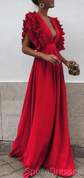 Awesome Unique V Neck Backless Chiffon Evening Prom Dresses, Cheap Custom Sweet 16 Dress… Awesome Unique V Neck Backless Chiffon Evening Prom Dresses, Cheap Custom Sweet 16 Dress…