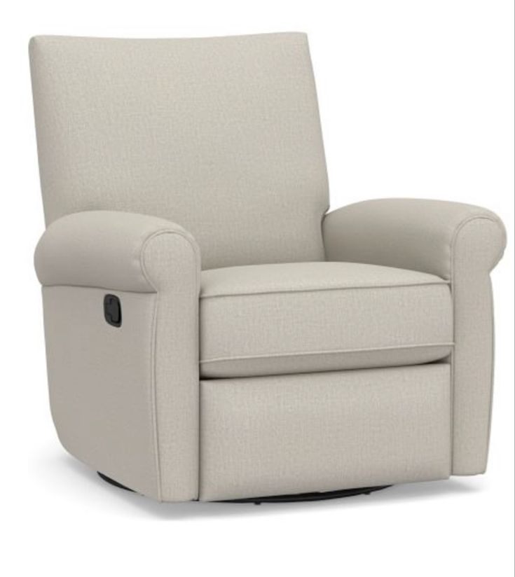 Pottery Barn Grayson Swivel Recliner Pebble Stylish and Comfortable