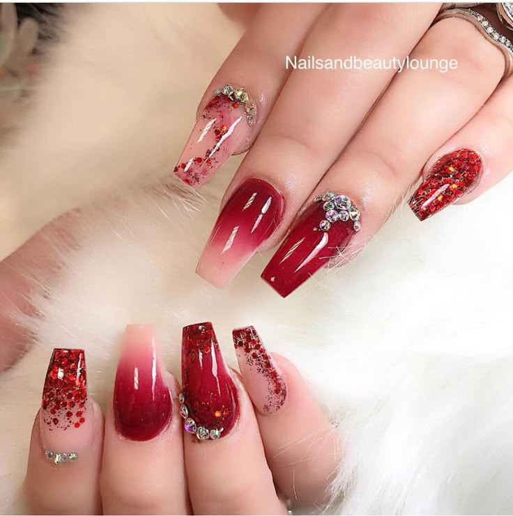 Pin by Gabrielle Nicole on GRIPPER$ | Red ombre nails, Bridal nail art ...