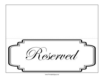 this fancy reserved sign can be used for restaurant tables reserved sign template free