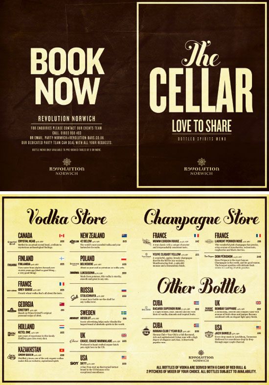 Vodka Revolution Drinks Menu Vodka Revolution Drinks Menu