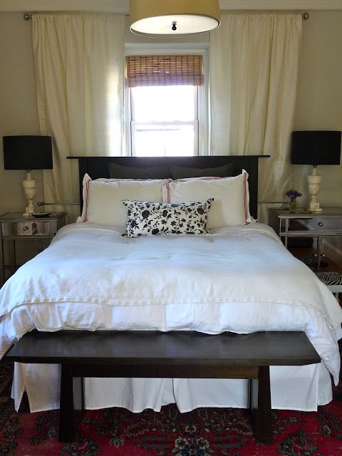 Curtains to frame a window behind bed Hazardous Design