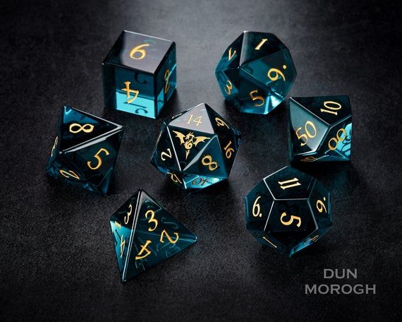 Frosted Mermaid Glass Dice Set In Teal In 2020 Dungeons And