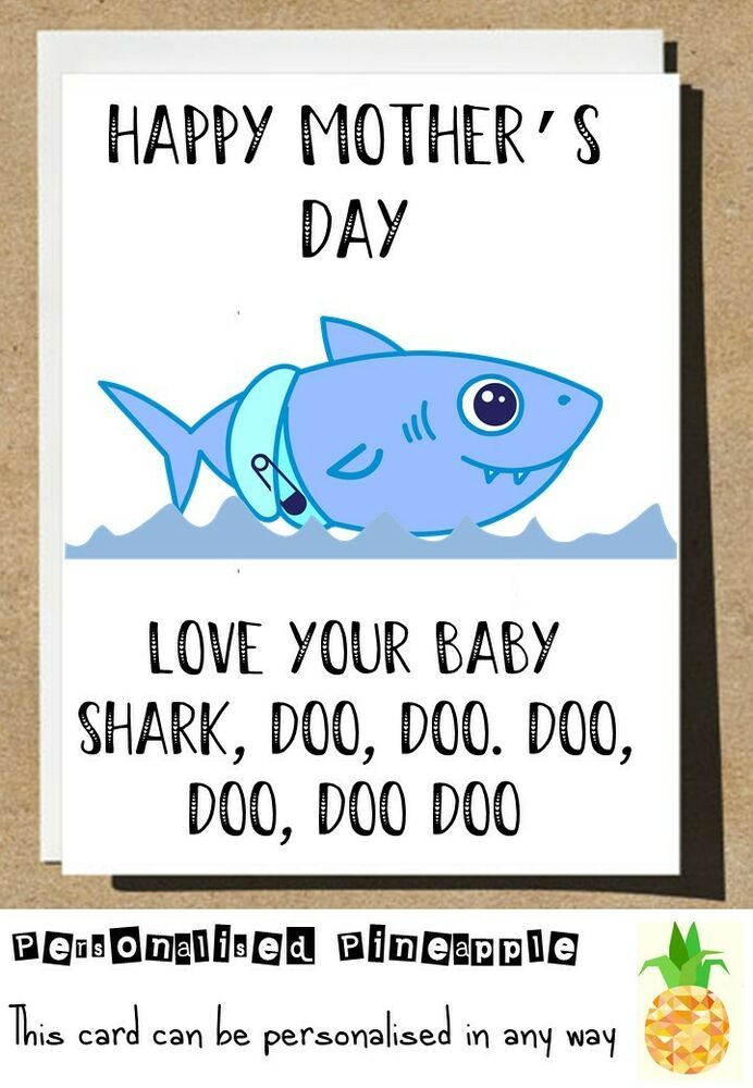 Baby Shark A Doo Doo Card for Mum The Best Mummy Shark A Do Mothers Day Card