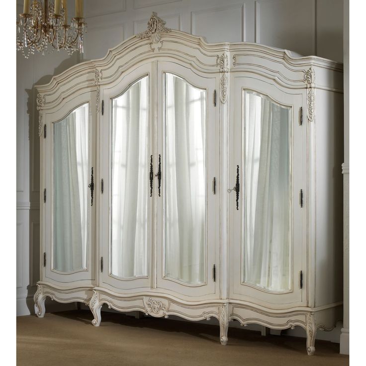 La Roce Antique French Style Wardrobe Mirrored Armoire Furniture La Roce Antique French Style, Mirror Armoire Wardrobe