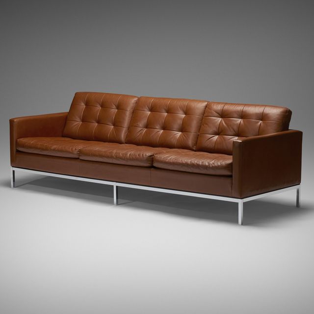 Florence Knoll International Sofa C 1965 Artsy Florence Knoll Sofa, Legacy Leather International Sofa