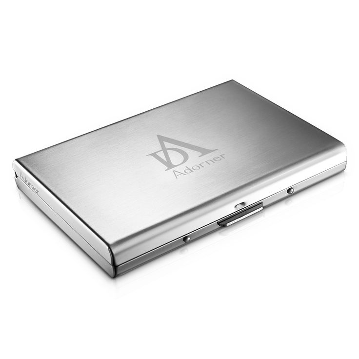 Coutlet Upgraded Version Rfid Blocking Stainless Steel Wallet Credit Card Holder (Adorner Rfid Credit Card Holder), Silver