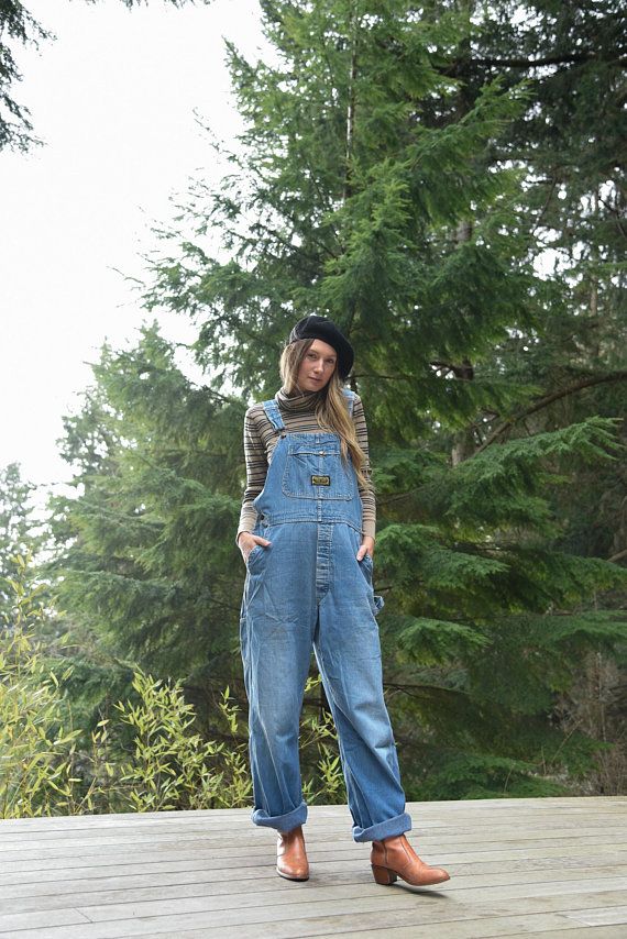 Vintage Denim Overalls, Washington DEE CEE 70s Distressed Blue Jean Overalls Denim Jumpsuit Bib Overalls 90s Grunge Country Denim Dungarees