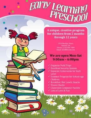 Free Child Care Flyer Templates | early learning preschool flyer visual and graphical flyer to advertise ...