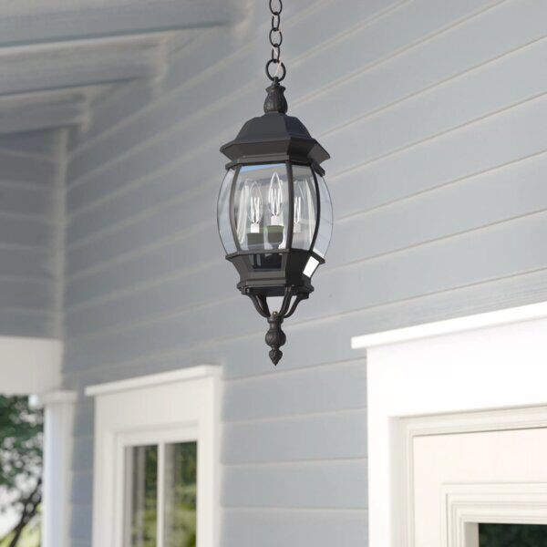 Frederica Matte Black 3 Bulb 21 5 H Mains Only Outdoor Hanging Lantern In 2020 Outdoor Hanging Lanterns Hanging Lanterns Bulb