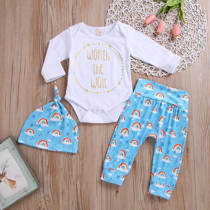 Rainbow baby clothes set Newborn Baby Girls Boys letter Romper Jumpsuit Bodysuit...