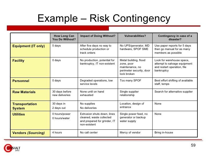 Risk management, Risk management plan example, Project risk management