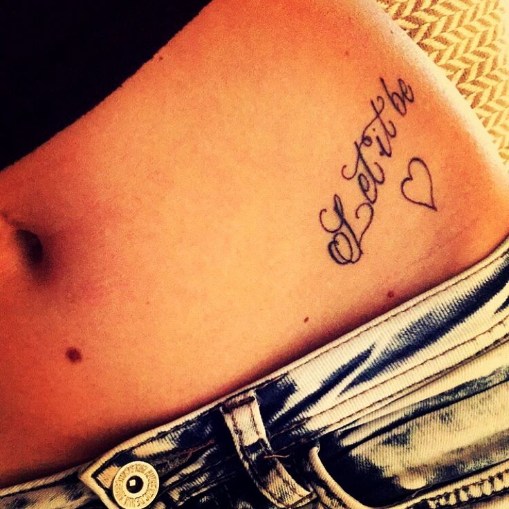 Let it be tattoo, hip bone, girl, tattoo, inked Let it