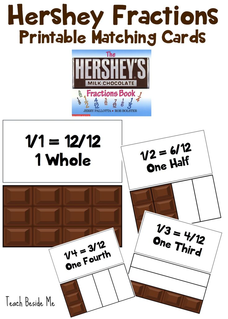 Hershey Fractions Printable Cards | 1. Math | Pinterest ... Hershey Fractions Printable Cards | 1. Math | Pinterest ...