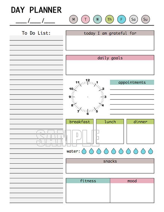 day planner printable editable daily planner weekly planner to daily planning pages
