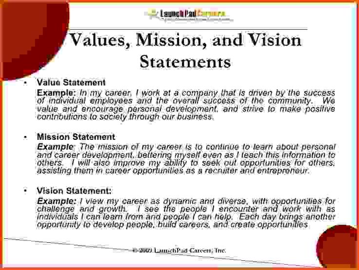 value statement examples for resumes