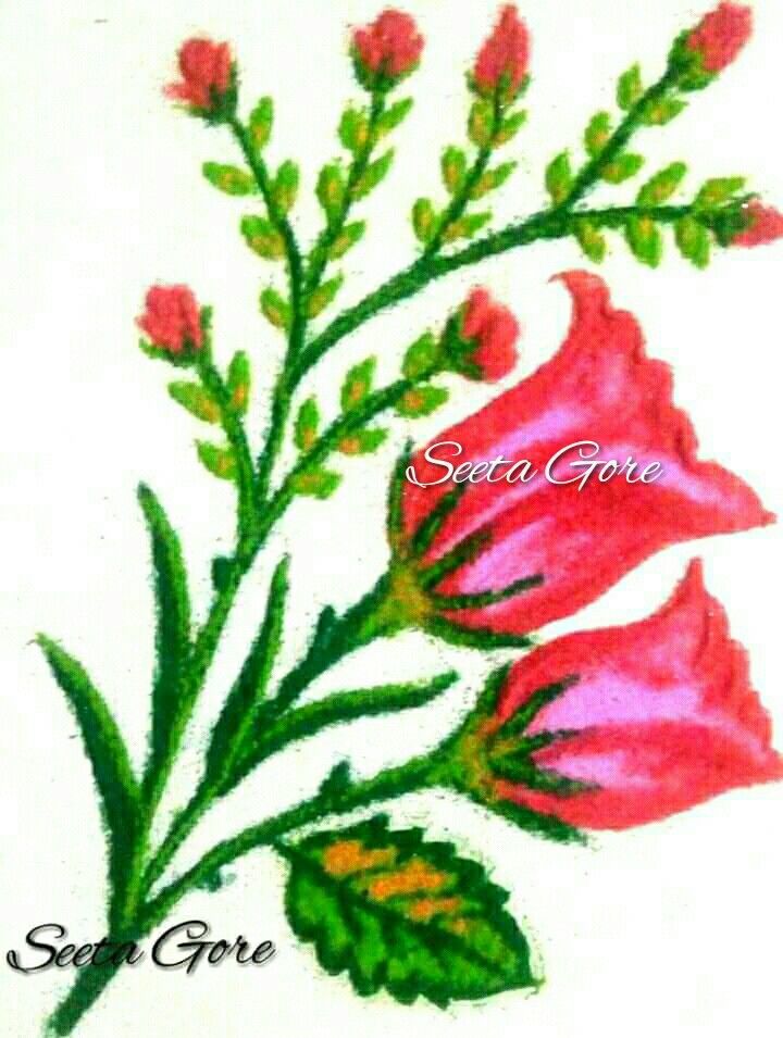 Rose Flowers Rangoli Design With Dots 9x3x3 Dots Roja Poo Kolam Gulabi Poola Muggulu Youtu Rangoli Designs Small Rangoli Design Rangoli Designs With Dots