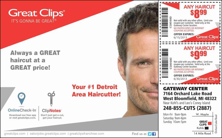 Discount coupons for haircut