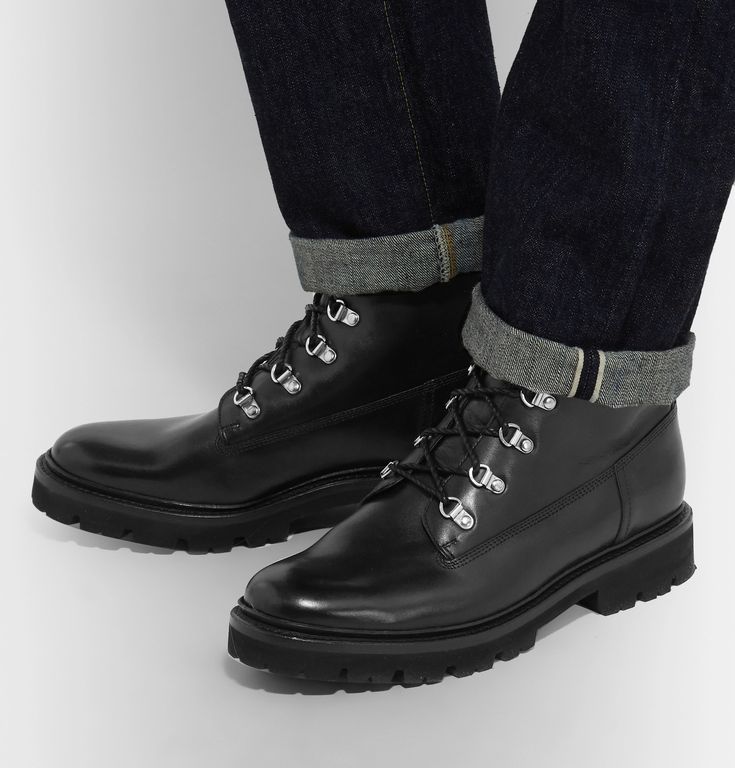 Grenson Rutherford Boot (leather) - Black | ModeSens | Boots, Dress shoes men, Black leather boots