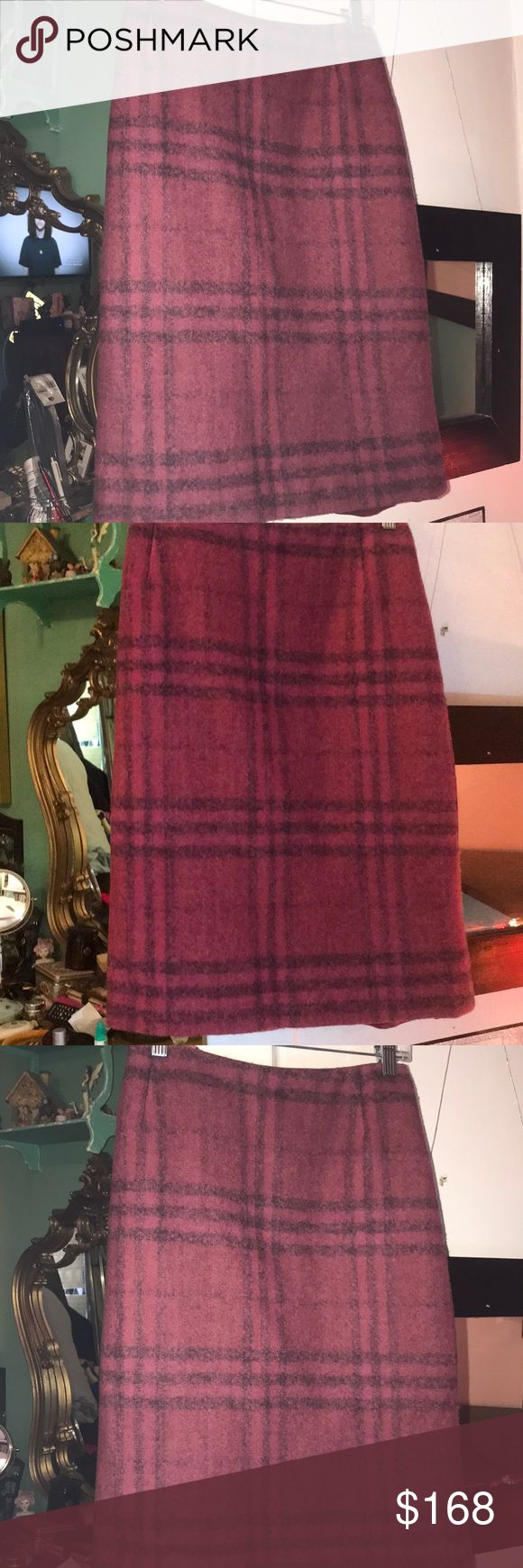 Burberry Authentic Pink And Black Plaid Skirt 100 Authentic Vintage Burberry Dark Pink Almost