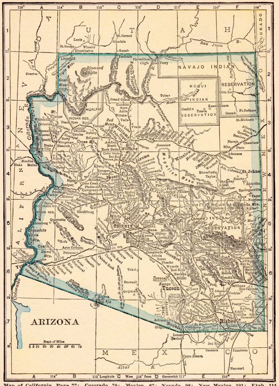 The 268 Best Vintage Maps Upcyclefarmer On Etsy Images Vintage 1923 Arizona Map Living Room Home Decor Perfect Gift For Travel Wedding Birthday Graduation Christmas Housewarming Fw28