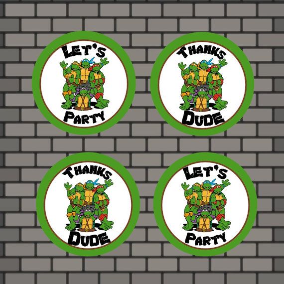Printable Ninja Turtle Tags // Instant Download // by APerfectDae | Ninja turtle birthday, Diy ...