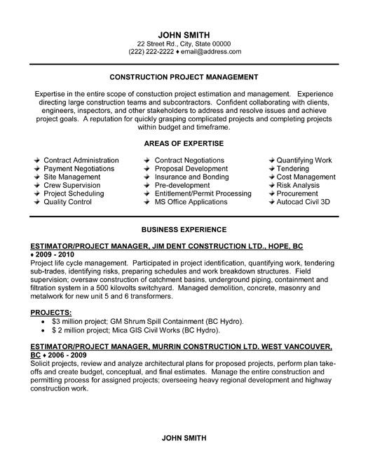 Click Here to Download this Project Manager Resume Template! http://www.resumetemplates101.com/Construction-resume-templates/Template-373/