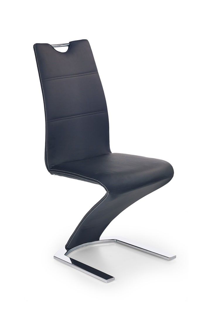 Chaise de salle à manger design en PU noir (lot de 2) Osiris Tables